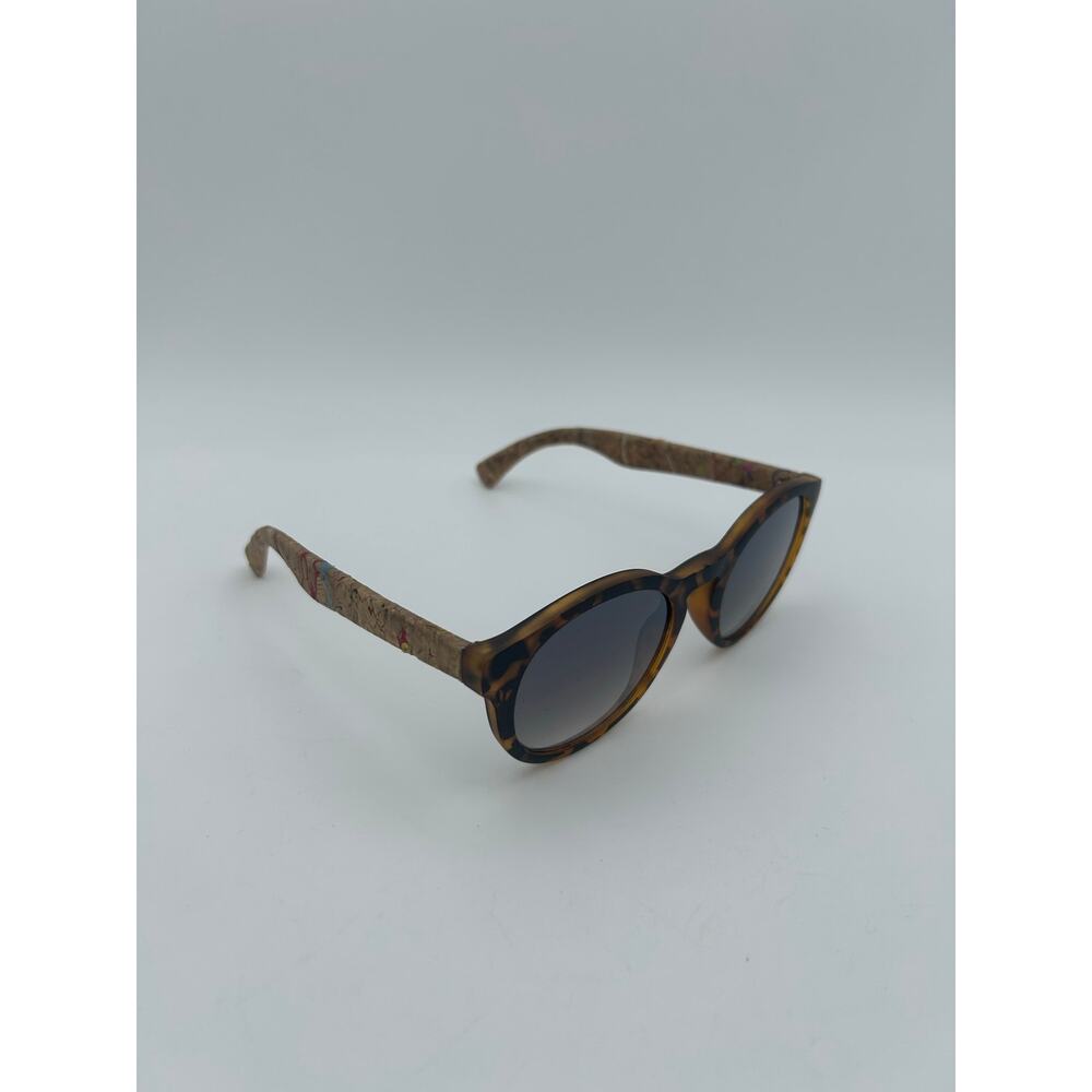 TOMS Tortoise Round Sunglasses Cork Arms Brown Gradient Lens UV Protection Uni